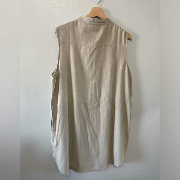 Sleeveless linen blend relaxed shirt dress - Picture 6 of 6